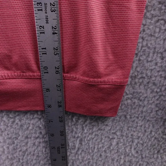 Johnnie O Mens Red Textured Quarter Zip Golf Pullover Sweatshirt‎ Size M - Picture 5 of 7